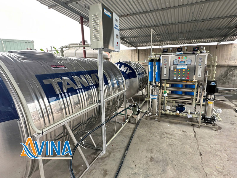 Hình ảnh hệ thống RO 1500L tại nhà máy sản xuất bao bì