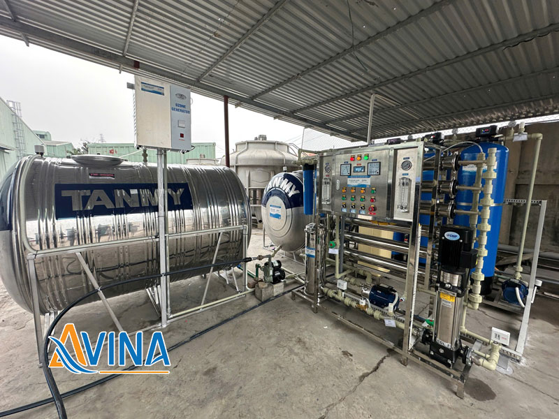 Hình ảnh tổng quan bộ lọc RO 1500L tại nhà máy ở Bắc Ninh