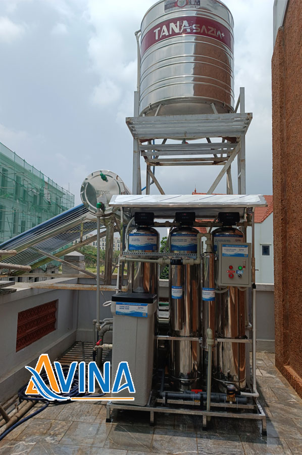Hệ thống lọc sinh hoạt 3 cột inox kèm màng siêu lọc UF Hệ thống lọc sinh hoạt 3 cột inox kèm màng siêu lọc UF