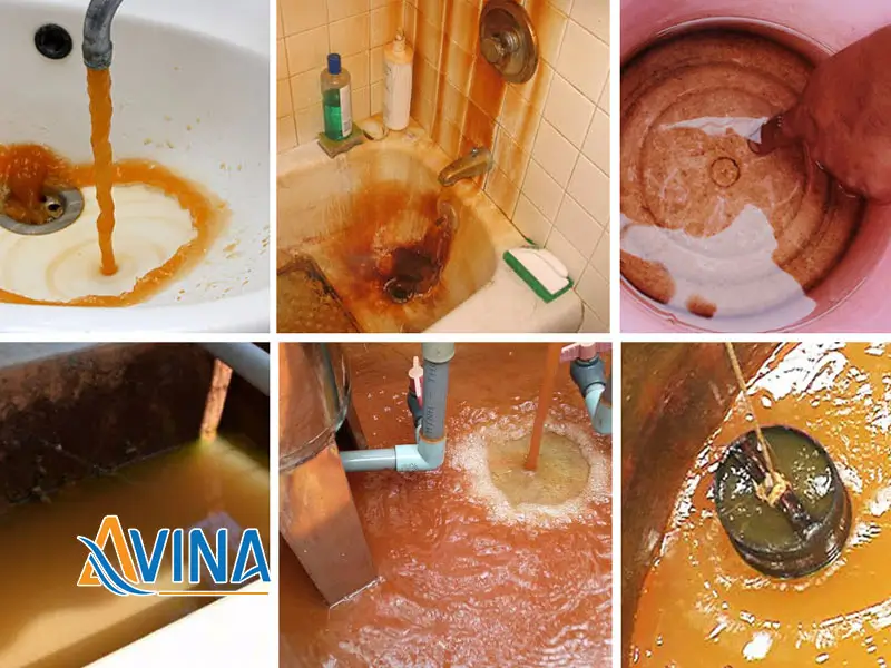 Các dấu hiệu và hiện tượng nước bị nhiễm phèn Các dấu hiệu và hiện tượng nước bị nhiễm phèn